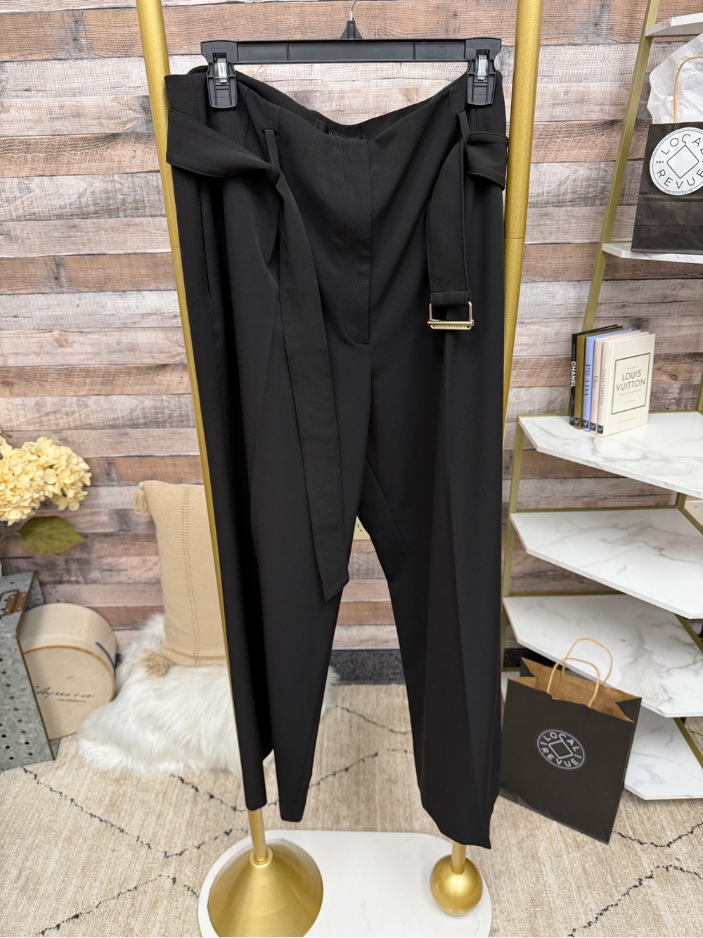 White House Black Market Black Wide Leg Dress Pant